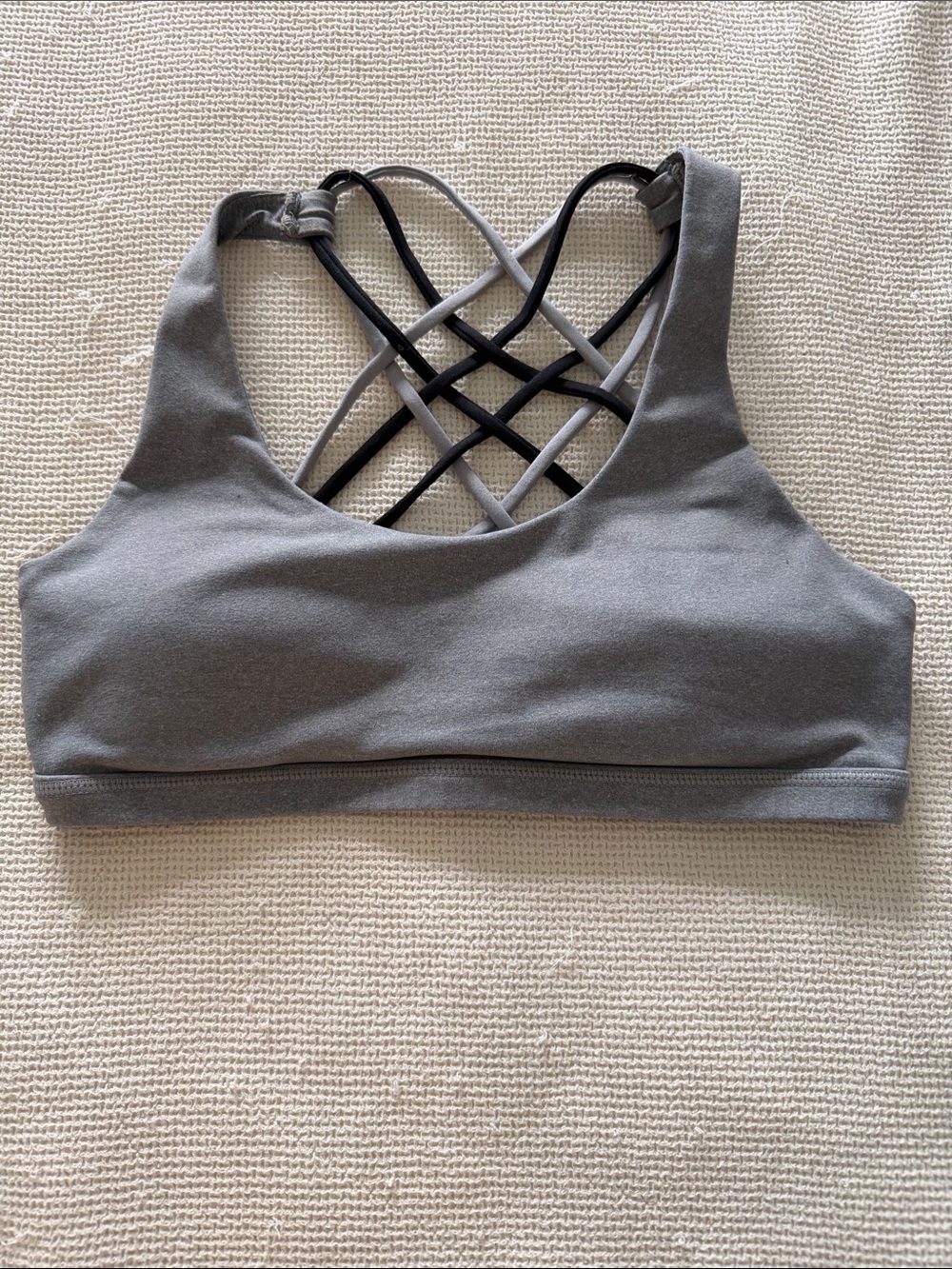 Gray Strappy Back Sports Bra - Lululemon